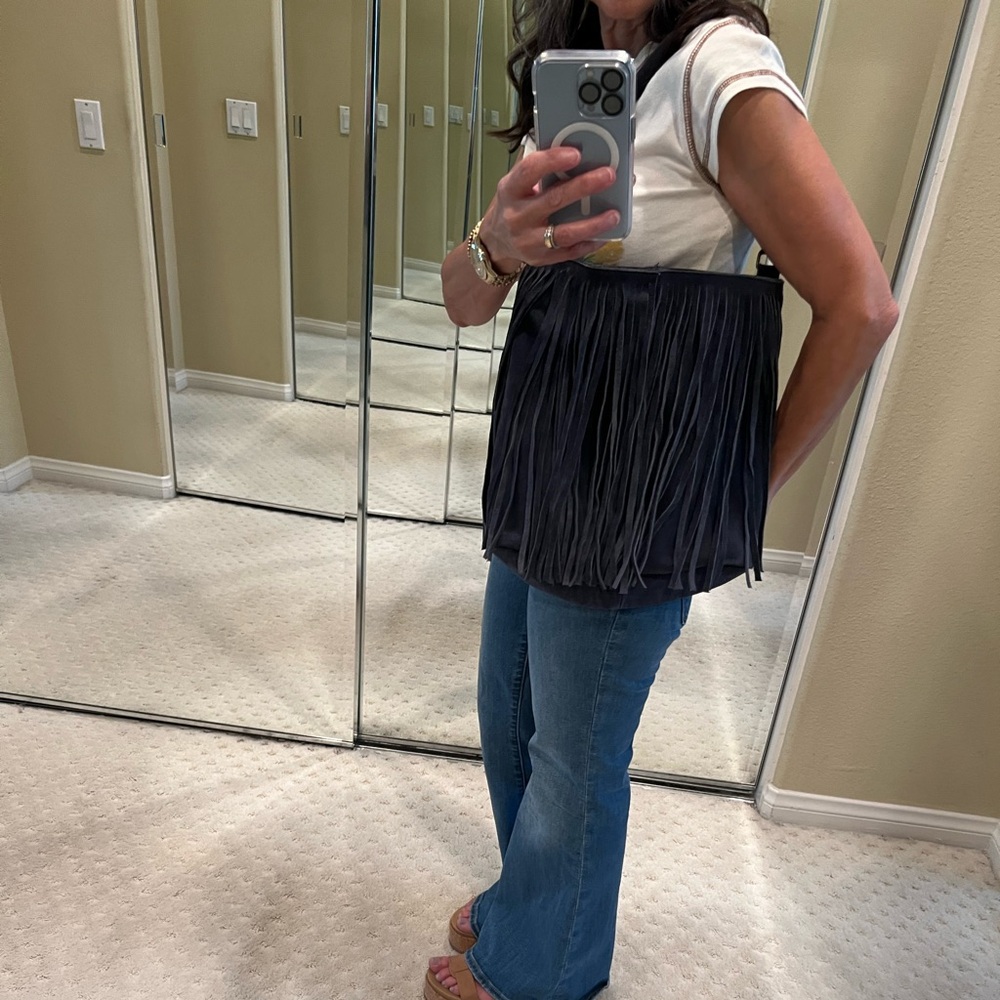 Suede shoulder bag - Picture 10 of 12